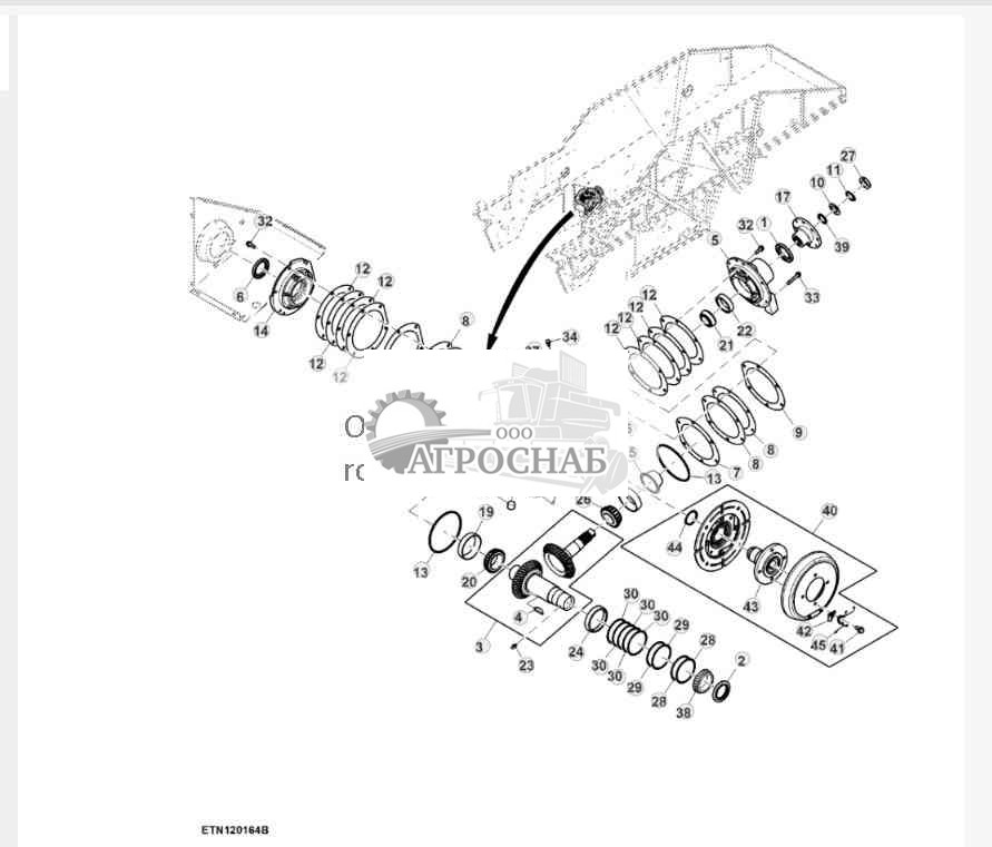 Редуктор главного промежуточного вала 